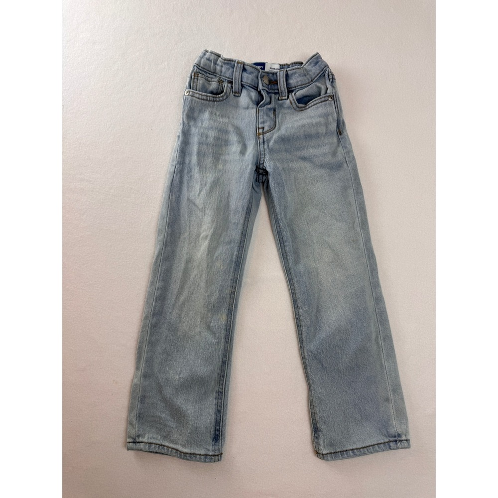 Old Navy Boys Straight Jeans Adjustable Waist Light Wash Size 6 Regular